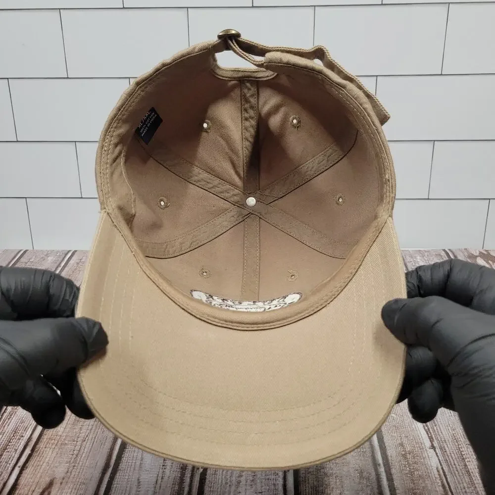 Duluth Trading Co Logo Hat XL/XXL Tan Cotton Strapback Dad Cap Outdoor Bear